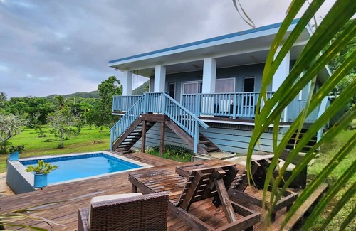 Avarua House | 2 bdrm home with private pool, ocean views & great outdoor BBQ space.