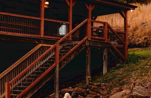 Lancaster Cabin | 20 Person Lodge! Secluded with Views! Hot Tub, Firepit, WBFP! Pet Friendly