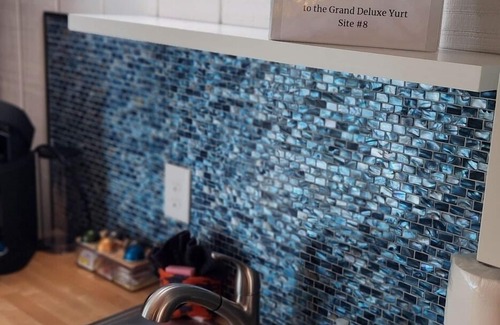 Mill Spring House | 30' Yurt with a large deck, on the creek, full kitchen, dome skylight, 2 bedrooms, sleeps 5.