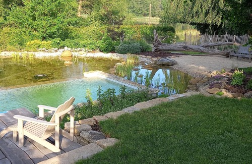 Oberrammenau Apartment | 4-star family idyll on the lake with pool, sauna and fireplace - your soul says thank you