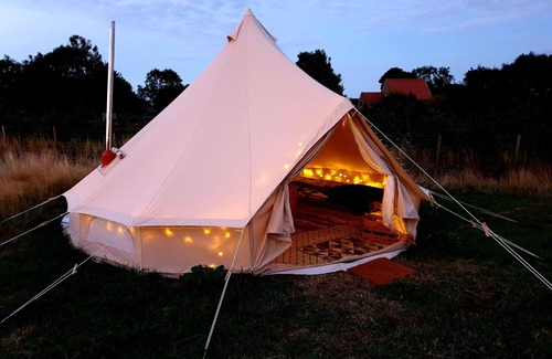 Saltburn-by-the-Sea Cabin | 5m xl bell tent with log burner, near Whitby