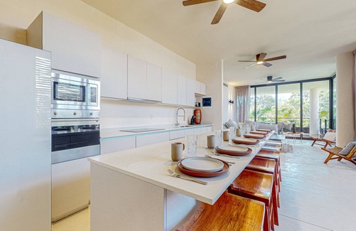 Zama Condo | Aldea Zama District apartment with rooftop pool, deck, & fitness center