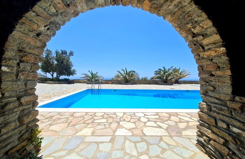 Megas Yialos-Nites House | Andros Serenity-Adults Only-Sea view-pool/jacuzzi stone residence
