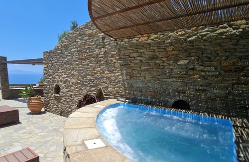Megas Yialos-Nites House | Andros Serenity-Adults Only-Sea view-pool/jacuzzi stone residence