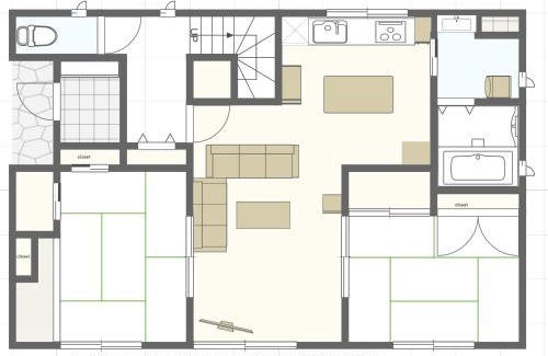 Shiroishi House | Anna's House 駐車無料ワンフロア貸し切り