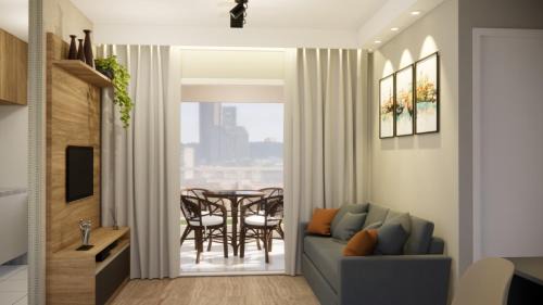 Campinas Apartment | Apartamento 1604 no Bosque com um quarto sala cozinha completa e uma vaga de garagem