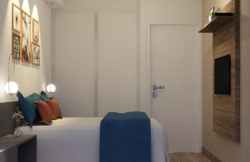 Campinas Apartment | Apartamento 1604 no Bosque com um quarto sala cozinha completa e uma vaga de garagem