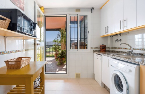 Chipiona Apartment | Apartment 'Camaleón 7' with Shared Pool, Private Terrace and Air Conditioning