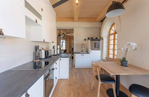 Buhlau House | Architect's apartment: fireplace+whirlpool+sauna