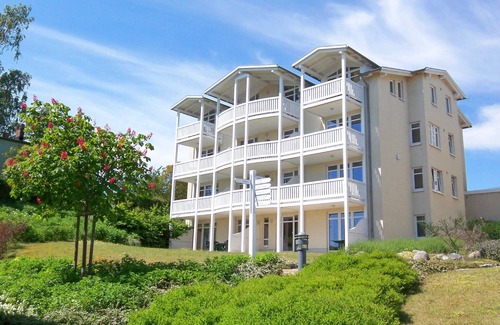 Gohren Apartment | Balcony, free use of the AHOI adventure pool and sauna - Sea view apartment 59