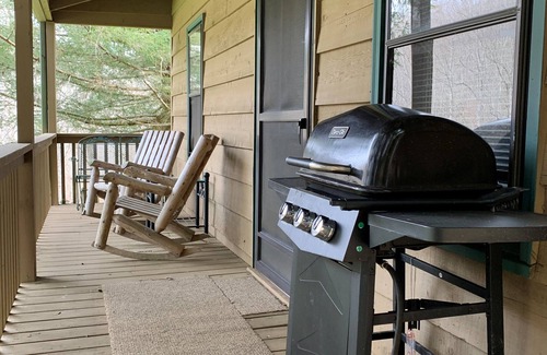 Rabun Gap Cabin | Bear Cave Cabin is perched on a hilltop overlooking Valley Springs lake