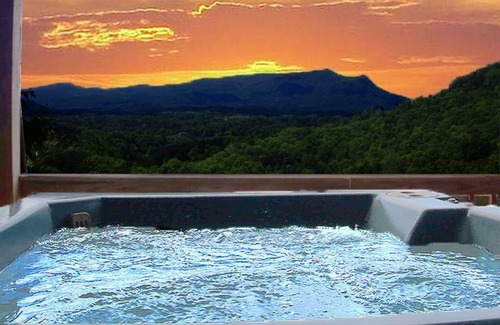 Sevierville Cabin | Beautiful Mountain Sunset View! Hot Tub, Pool Table, Closest to Dollywood