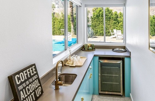 Indian Canyon House | Blue Door at Indian Canyons – Mid-Century Retreat with Pool, Spa, Golf Course and Mountain Views