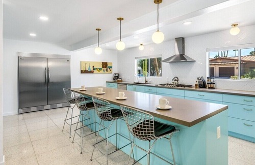 Indian Canyon House | Blue Door at Indian Canyons – Mid-Century Retreat with Pool, Spa, Golf Course and Mountain Views