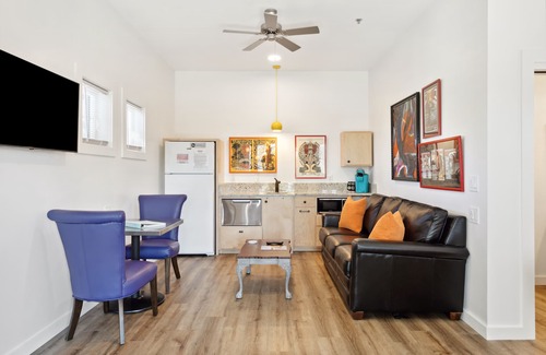 Folly Beach Hotel | Boutique Hotel Folly Room 8: Deluxe Studio with a spacious deck and marsh views