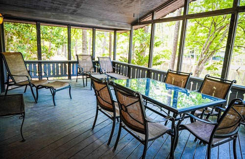 Pine Mountain Ski Chalet | Breathtaking view of Lake Innsbruck right from your own screened in porch.