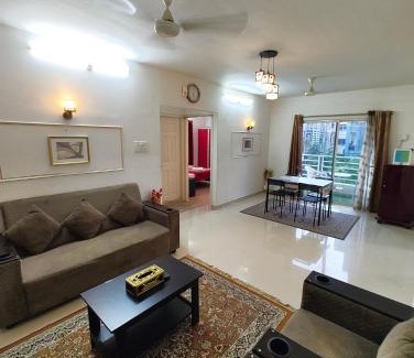 Shaikpet Apartment | Calm Nest - Comfort-Focused 2BHK with All Amenities, Ambient Lighting