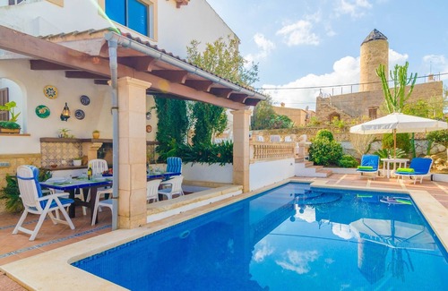 Colonia de Sant Pere Villa | Can Nicolau - Villa With Private Pool. Free Wifi