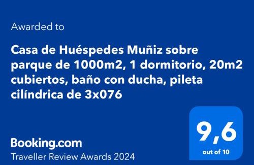 Muniz House | Casa de Huéspedes Muñiz sobre parque de 1000m2, 1 dormitorio, 20m2 cubiertos, baño con ducha, pileta cilíndrica de 3x076