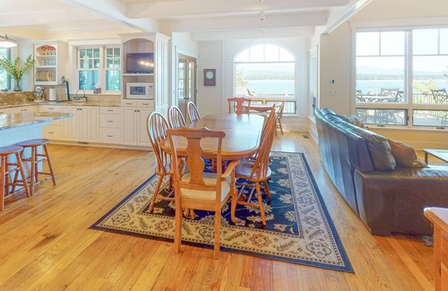 McCall House | Charming lakefront home with private dock, patio, fireplace, & WiFi