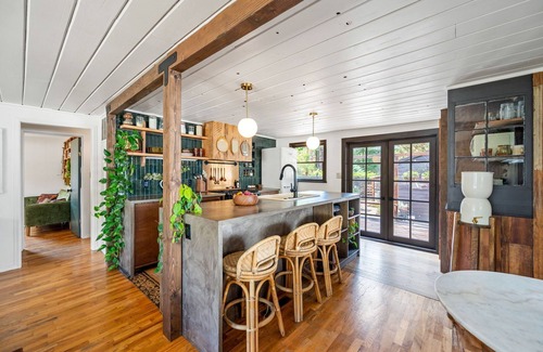 Depot Bench House | Charming Urban Ranch - garden oasis, fire pit in relaxing backyard