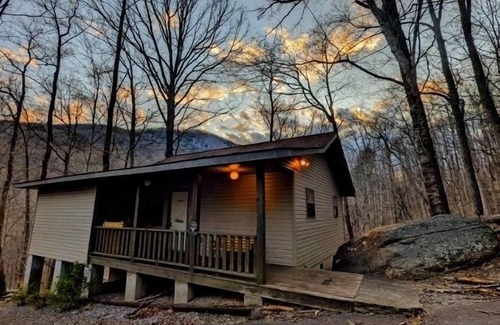 Chimney Rock Cabin | Cherokee Cabin Last Cabin up the Mountain Hot Tub on deck