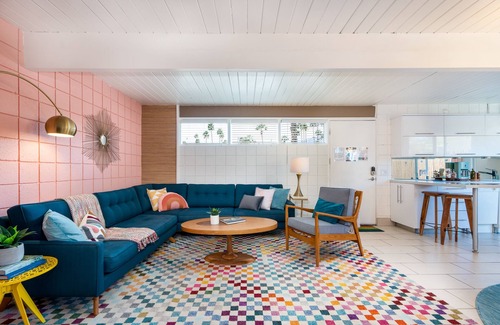 Twin Palms Condo | Chic Mid Century Bungalow at Famed Ocotillo Lodge