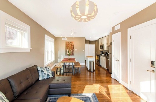 St. Louis Apartment | Chic Minimalist Gem w/Fenced Backyard + W/D