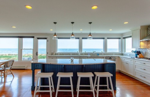 East Falmouth House | Coastal chic meets French Provençal in this newly renovated oceanfront home.