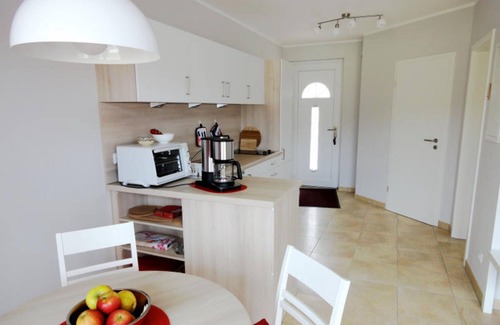 Gelbensande Apartment | Coastal Forest - apartment evening sun