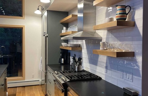 Mount Desert Cottage | Cobble Cove, pristine new cabin nestled on the shore of crystal-clear Long Pond.