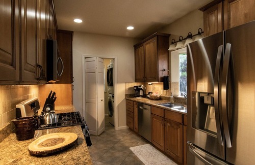 Whittier Condo | Condo w/Creek, Golf & Mtn Views, Only 5 Steps to get in and Washer & Dryer!