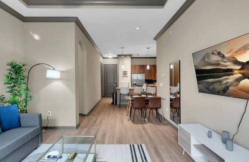 Brady Arts District Apartment | Cozy 2BR Near BOK Center - Gym, Pool, Pet Friendly