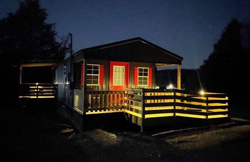 Rockfield Cabin | Cozy Tiny Home at Traveler's Cellar Winery in Rockfield with Vineyard views.