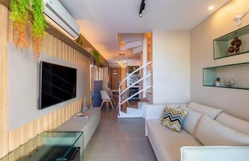 Ipojuca Apartment | Cupe Beach Living - Flat Luxo 2 suítes decorado térreo frente piscina