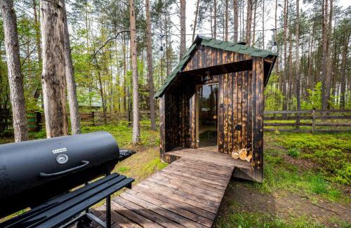 Lubiana House | Domek lubiana180 WABI SABI w lesie jacuzzi sauna kominek - drewno w cenie pobytu - nad jeziorem Kaszuby pieski tylko do 10kg za dodatkową opłatą