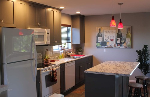 Bishop House | Downtown location with mountain views and rushing water