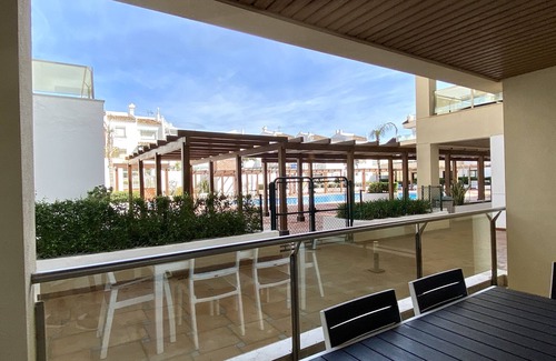 Castillo de Sabinillas Apartment | Duquesa (El Castillo, Manilva) BeachFront complex/GF2Bed2Bath/AirCon/WiFI/Garage