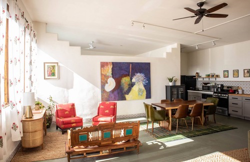 Taos Cottage | Eclectic, Art-filled Studio with Fantastic Views
