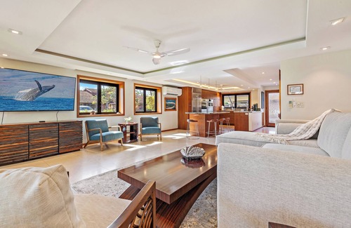 Downtown Lahaina House | Elegant Puamana Home with top quality finishes, AC, w pool in tropical oasis.