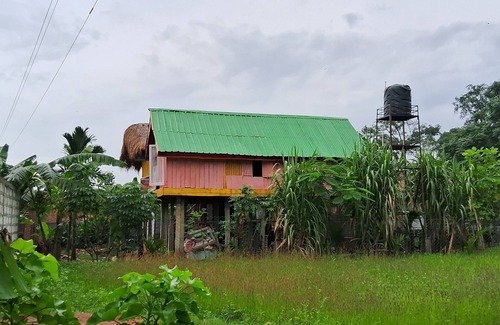 Guwahati House | “Elevated wood cabin and bamboo lounge combo in a lush mountain valley.”