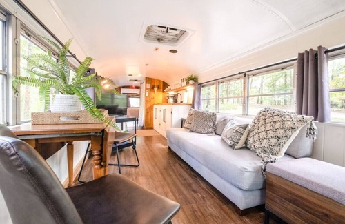 Newnata Cabin | Emerald Gypsy Skoolie. a Quirky Chic School Bus