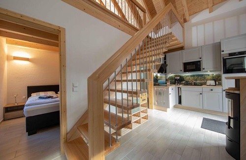 Oelsnitz House | Ferienhaus Kelpin - Ferienhaus, Dusche, WC, 2 Schlafräume