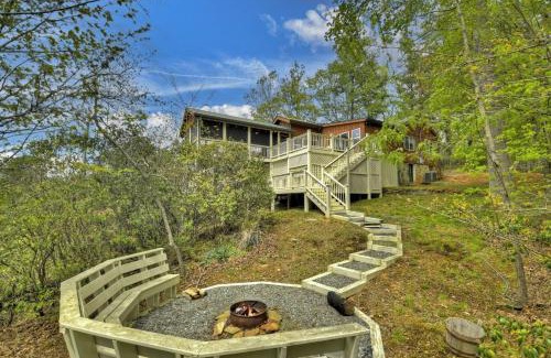 Mineral Bluff Villa | Fireside Bluff - Relax around the fire with lush views