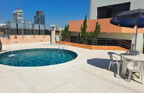 Gonzaga Apartment | Flat em Hotel com Estacionamento Grátis e Piscina