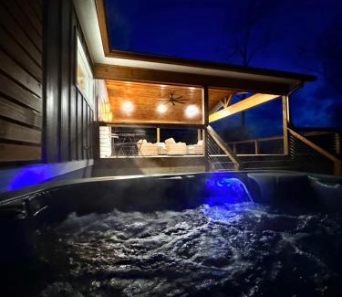 Hiawassee House | Glamp House Lake and Mountain Views Hot Tub