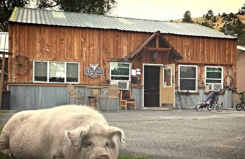 Helena Cabin | Glamp in a Wall Tent furnished w/a Double and Twin beds at Norwegian Wood Ranch