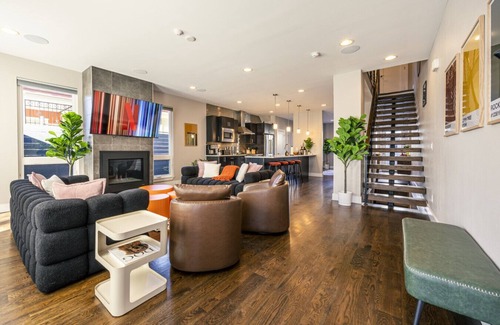 Sloan Lake Apartment | Group Luxury: Heated Pool, Rooftop Spa, Indoor & Outdoor Fire Pits