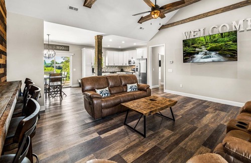 Sevierville Cabin | H2Oasis: Private Heated Outdoor Swimming Pool and Mountain Views