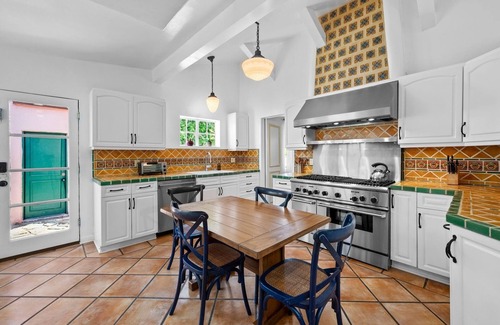 Old Las Palmas House | Home with Pickleball Court, Pool Table, and Saltwater Pool! Walk to Downtown!